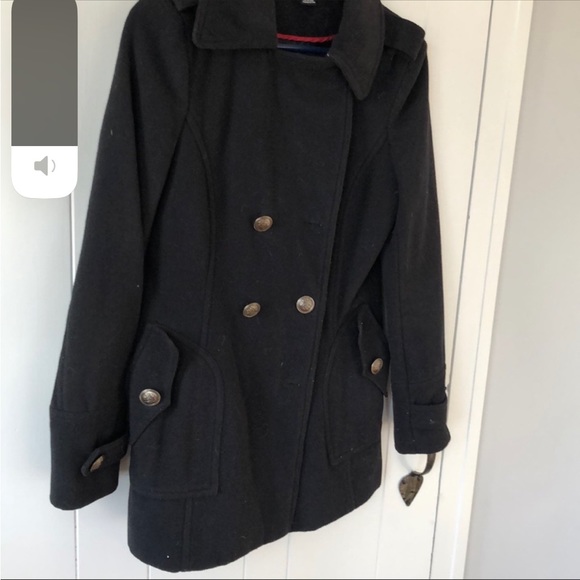 Forever 21 black peacoat - Picture 2 of 6
